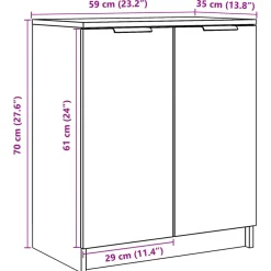 Kenkäkaappi artesaani tammi 59x35x70 cm tekninen puu (56990)