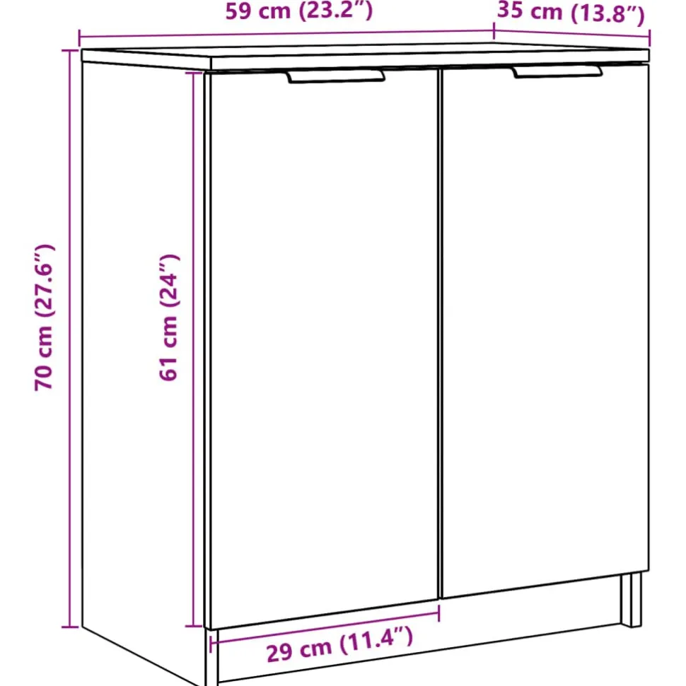 Kenkäkaappi artesaani tammi 59x35x70 cm tekninen puu (56990)