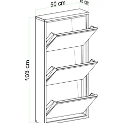 Kenkäkaappi Linento Furniture 3 Piece Metal, 50x103cm