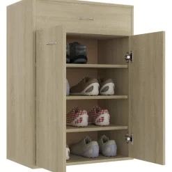 Kenkäkaappi sonoma-tammi 60x35x84 cm lastulevy