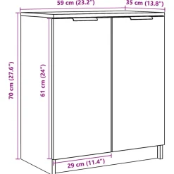 Kenkäkaappi vanha puu 59x35x70 cm tekninen puu (56989)