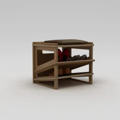 Kenkäteline Linento Furniture Jolly, 44x44x42cm, ruskea