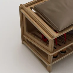 Kenkäteline Linento Furniture Jolly, 44x44x42cm, ruskea