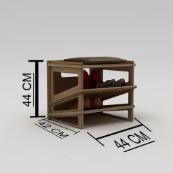 Kenkäteline Linento Furniture Jolly, 44x44x42cm, ruskea