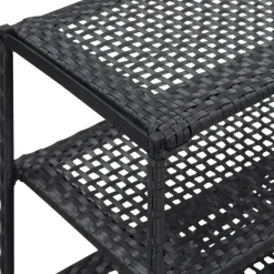 Kenkäteline musta 50x30x120 cm polyrottinki