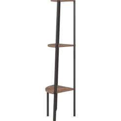 3-kerroksinen kulmahylly 45,5x31,5x120 cm tummanruskea/musta