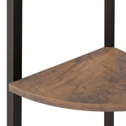 3-kerroksinen kulmahylly 45,5x31,5x120 cm tummanruskea/musta