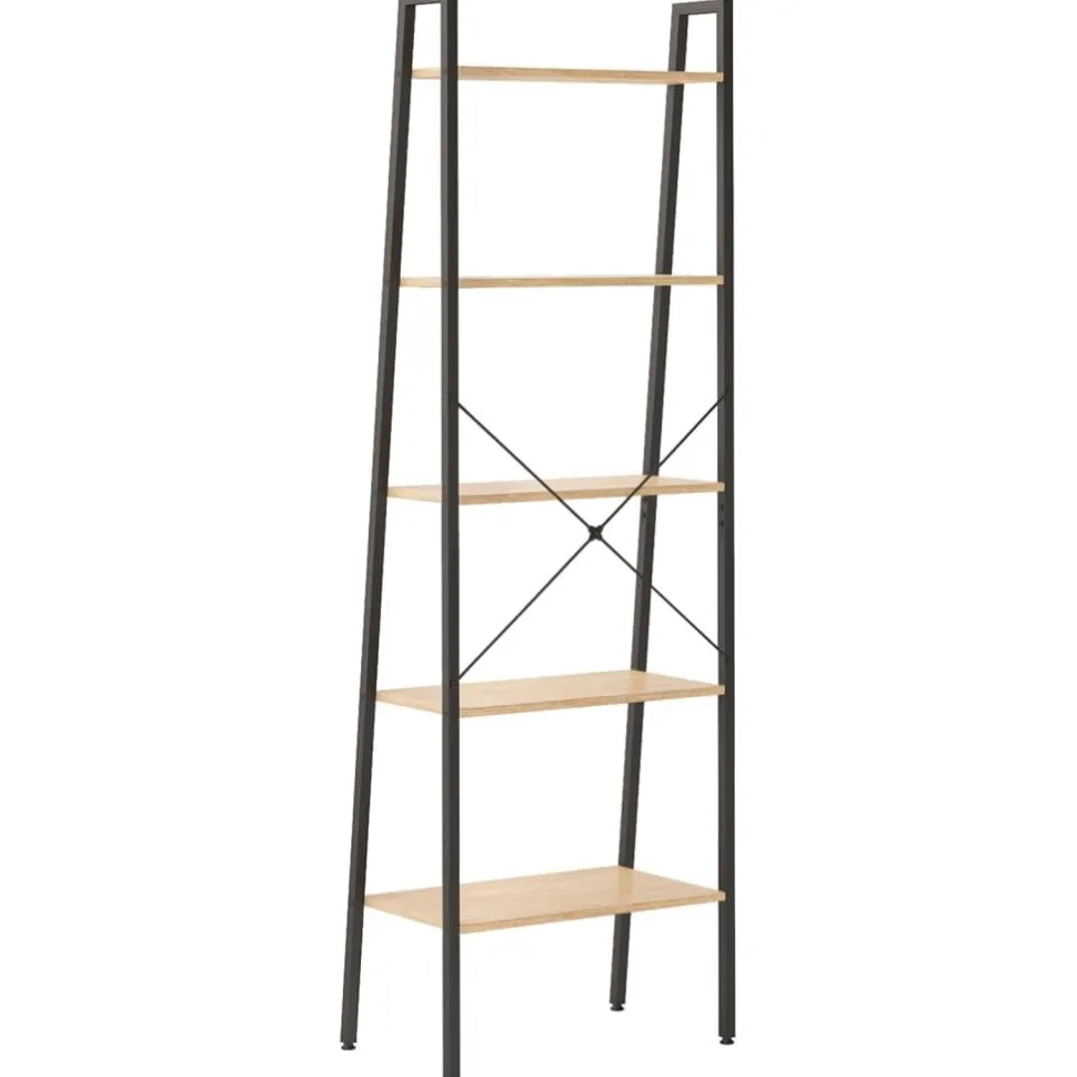 3-kerroksinen lattiahylly 56x35x108 cm vaaleanruskea/musta