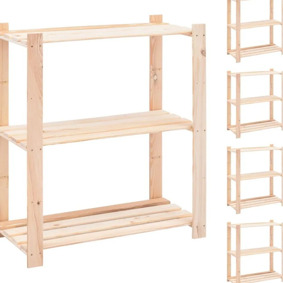 3-kerroksiset varastohyllyt 5 kpl 80x38x90 cm 150kg