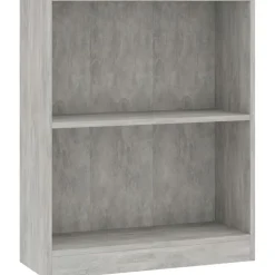 Kirjahylly betoninharmaa 60x24x74,5 cm lastulevy