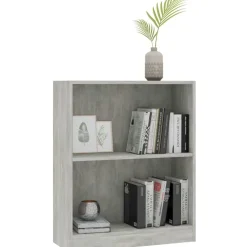 Kirjahylly betoninharmaa 60x24x74,5 cm lastulevy