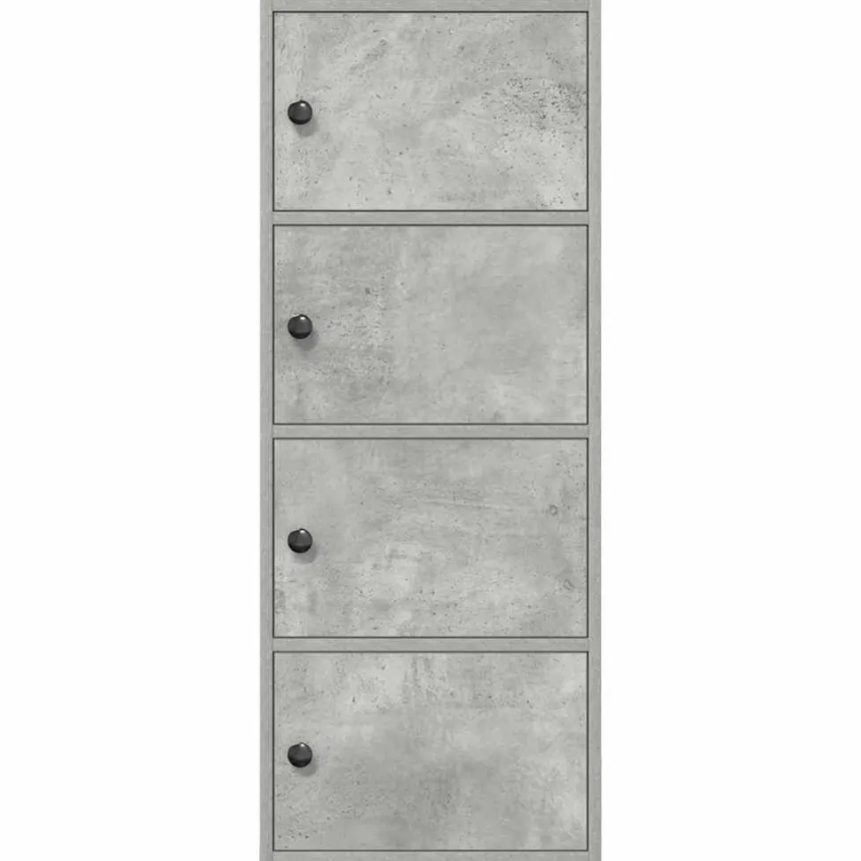 Kirjahylly betoninharmaa 40x24x102 cm tekninen puu (60376)