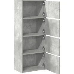 Kirjahylly betoninharmaa 40x24x102 cm tekninen puu (60376)
