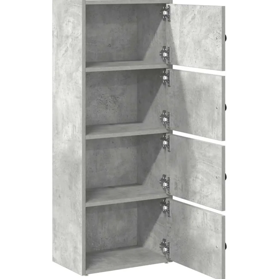 Kirjahylly betoninharmaa 40x24x102 cm tekninen puu (60376)