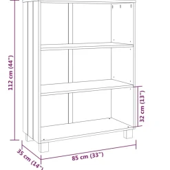 Kirjahylly Hamar 85x35x112 cm mänty valkoinen