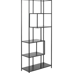 Kirjahylly Home4You SEAFORD 77x35xK185 cm, musta