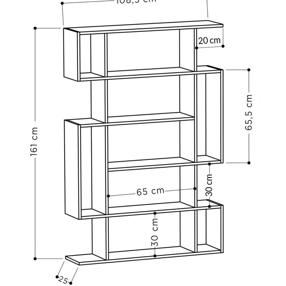 Kirjahylly Linento Furniture Mito antrasiitti/ruskea