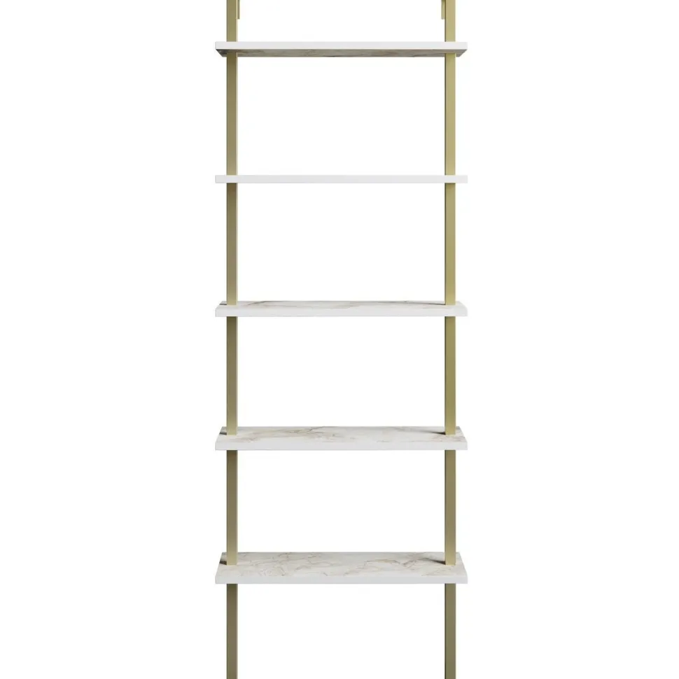 Kirjahylly Linento Furniture Piante valkoinen/kulta