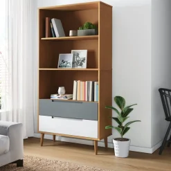 Kirjahylly Molde 85x35x170,5 cm mänty harmaa