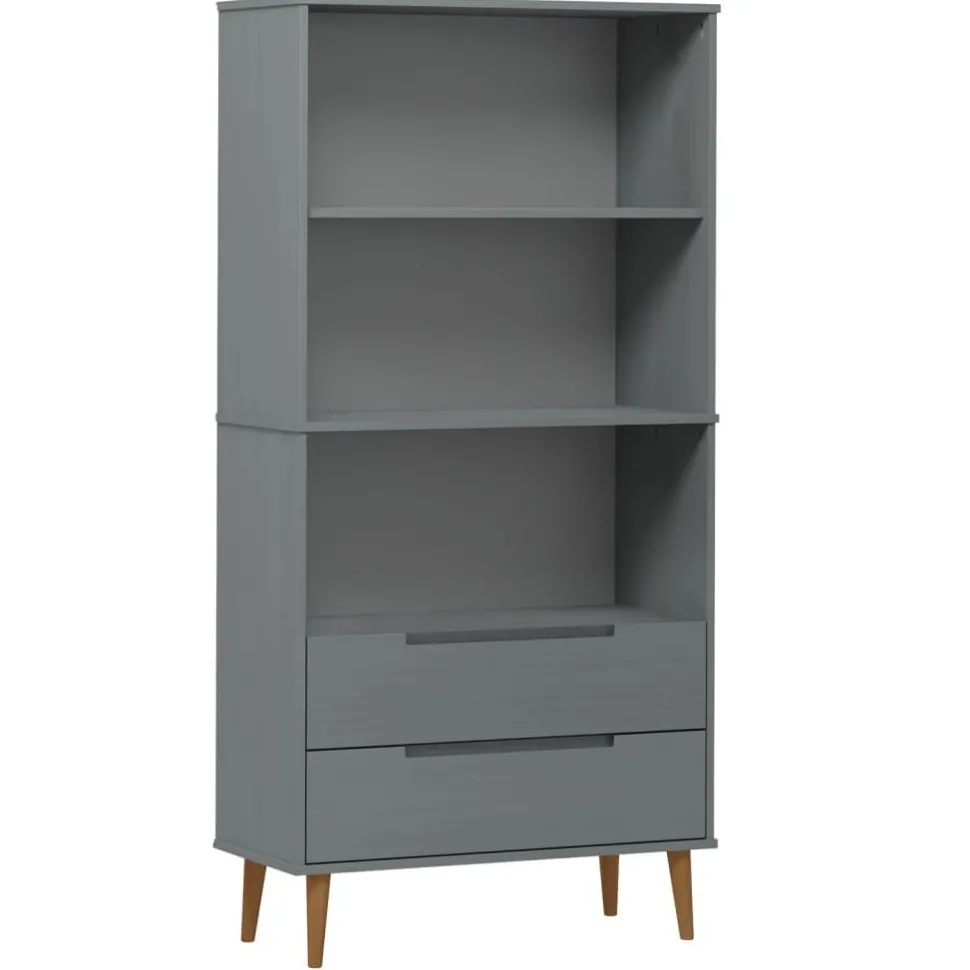 Kirjahylly Molde 85x35x170,5 cm mänty harmaa