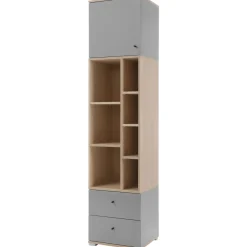 Kirjahylly Nomla ORO SYSTEM 3, 45x195cm, harmaa/ruskea