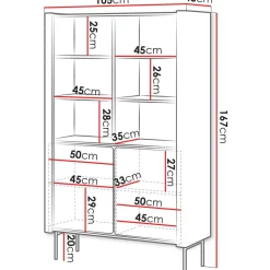 Kirjahylly Nomla WRAP R105, 105x167cm, musta/ruskea