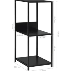 kirjahylly Pieni suora musta 33,5x39,6x79,7 cm tekninen puu (88232)