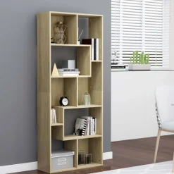 Kirjahylly sonoma-tammi 67x24x161 cm lastulevy