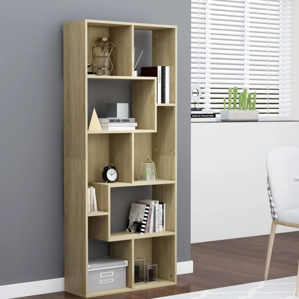 Kirjahylly sonoma-tammi 67x24x161 cm lastulevy