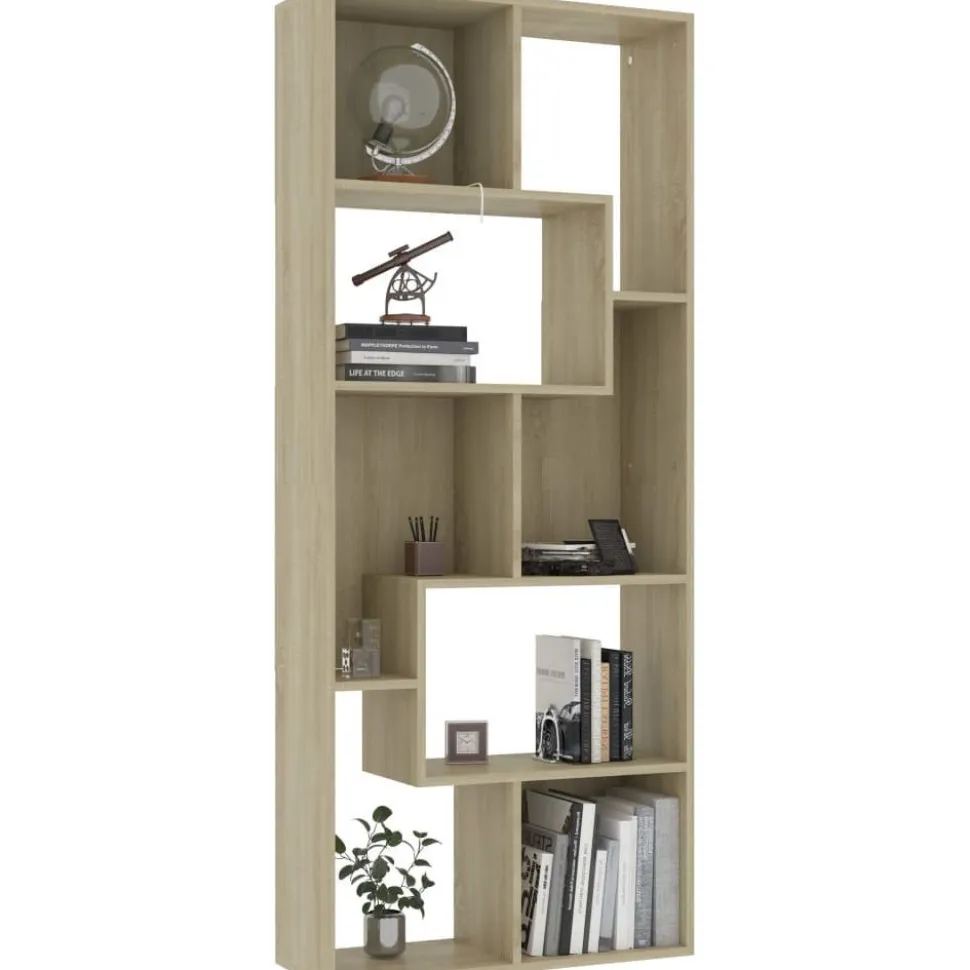 Kirjahylly sonoma-tammi 67x24x161 cm lastulevy