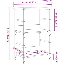 Kirjahylly Sonoma-tammi 50x33x82 cm tekninen puu (35265)