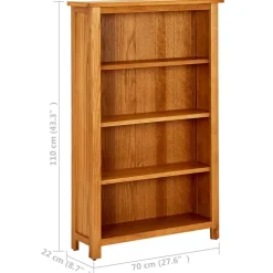 Kirjahylly 4 tasoa 70x22x110 cm tammi