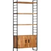 Kirjahylly 4 tasoa 80x30x180 cm täysi akaasiapuu