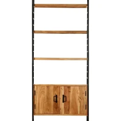Kirjahylly 4 tasoa 80x30x180 cm täysi akaasiapuu