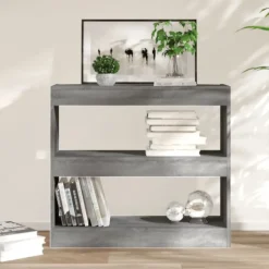 Kirjahylly/tilanjakaja 80x30x72 cm betoninharmaa