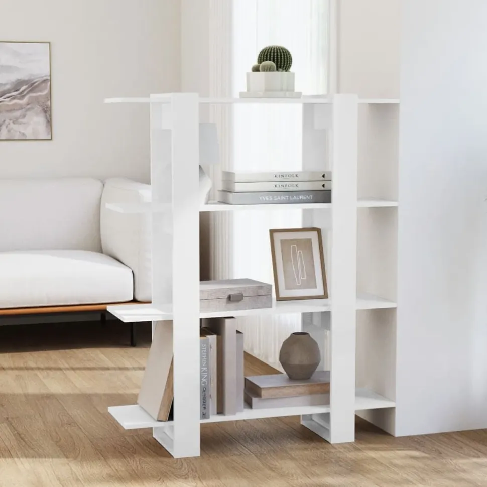 Kirjahylly/tilanjakaja 100x30x123,5 cm betoninharmaa
