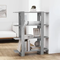 Kirjahylly/tilanjakaja 100x30x123,5 cm betoninharmaa