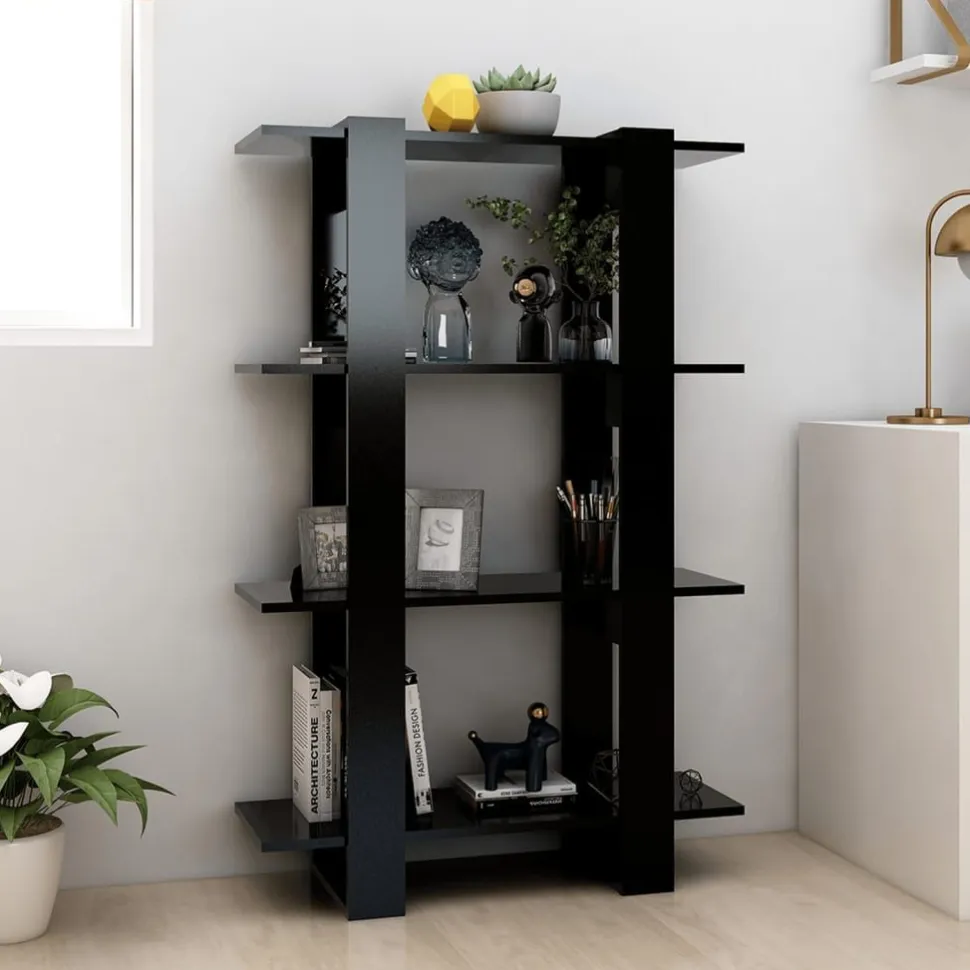 Kirjahylly/tilanjakaja 80x30x123,5 cm betoninharmaa