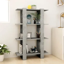 Kirjahylly/tilanjakaja 80x30x123,5 cm betoninharmaa