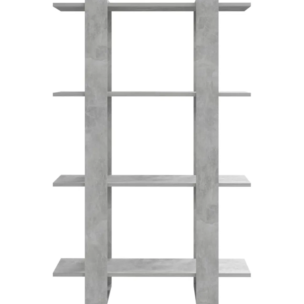 Kirjahylly/tilanjakaja 80x30x123,5 cm betoninharmaa