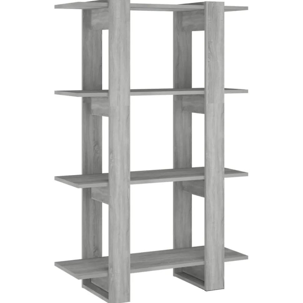 Kirjahylly/tilanjakaja 80x30x123,5 cm betoninharmaa