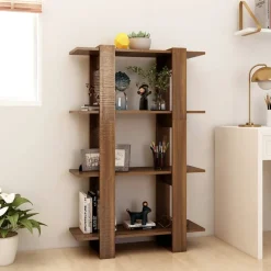 Kirjahylly/tilanjakaja 80x30x123,5 cm betoninharmaa