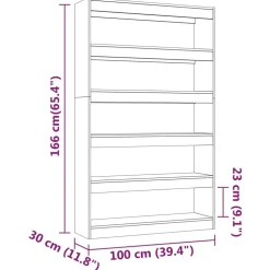 Kirjahylly/tilanjakaja 100x30x166 cm betoninharmaa