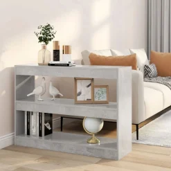 Kirjahylly/tilanjakaja 100x30x72 cm betoninharmaa