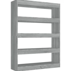Kirjahylly/tilanjakaja 100x30x135 cm betoninharmaa
