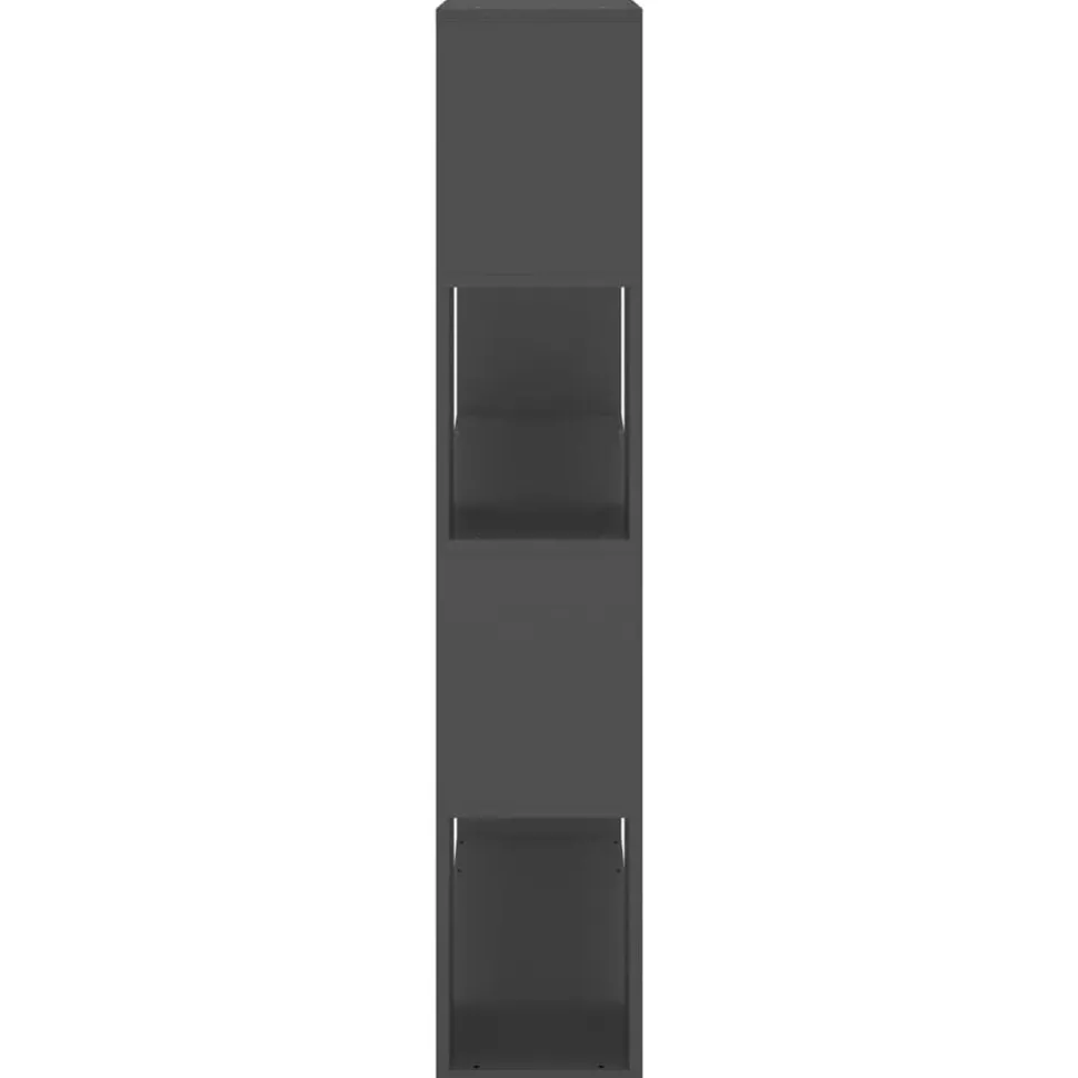 Kirjahylly/tilanjakaja 100x24x124 cm korkeakiilto harmaa