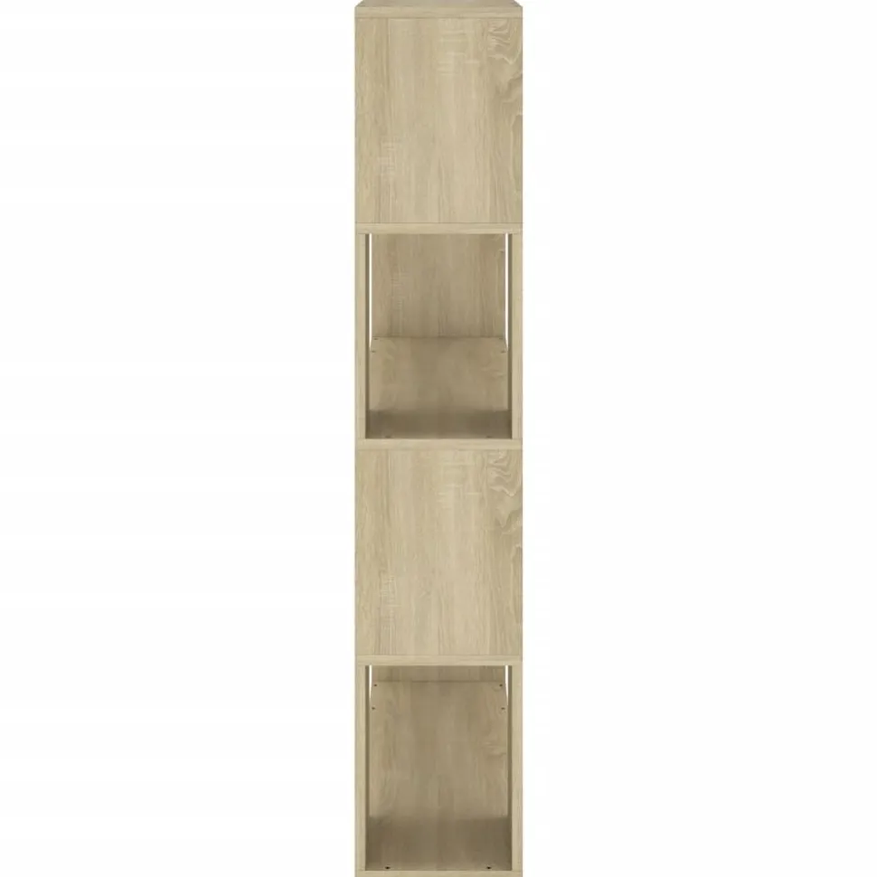 Kirjahylly/tilanjakaja 100x24x124 cm korkeakiilto harmaa