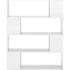 Kirjahylly/tilanjakaja 100x24x124 cm korkeakiilto harmaa