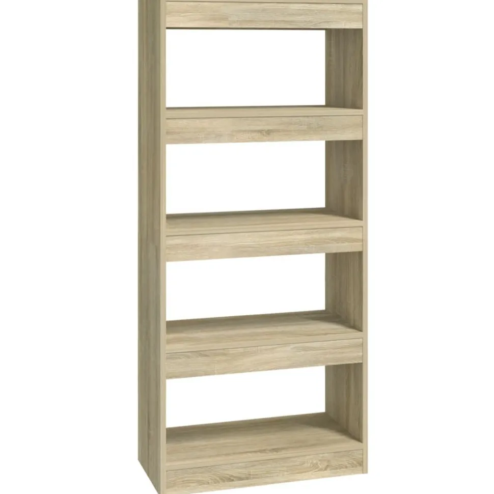 Kirjahylly/tilanjakaja 60x30x135 cm korkeakiilto valkoinen