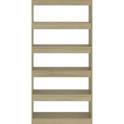 Kirjahylly/tilanjakaja 80x30x166 cm lastulevy betoninharmaa
